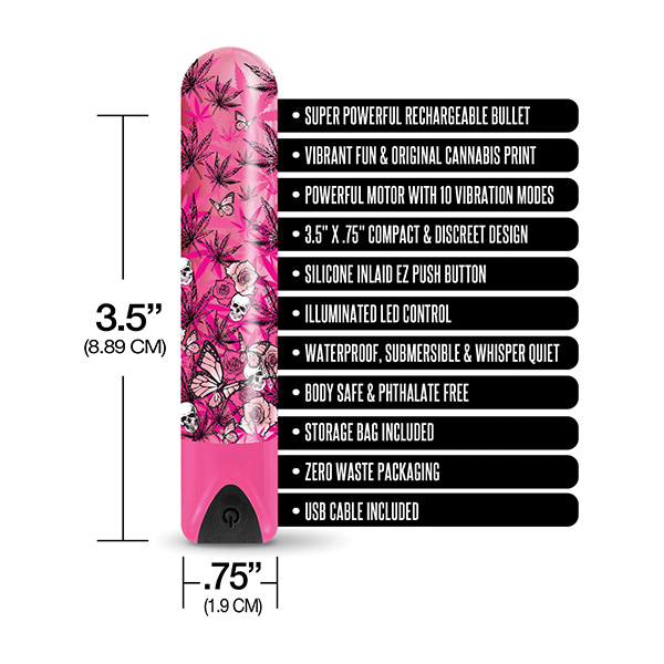 Buzzed 3.5" Rechargeable Bullet - Blazing Beauty Pink - Image 3