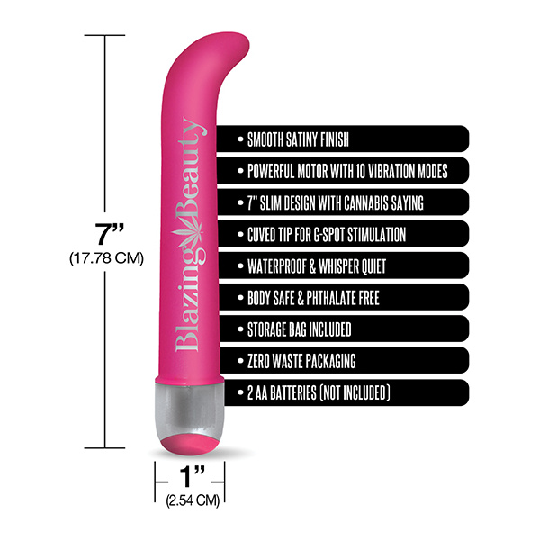 Buzzed 7" G-Spot Vibe  - Blazing Beauty Pink - Image 4