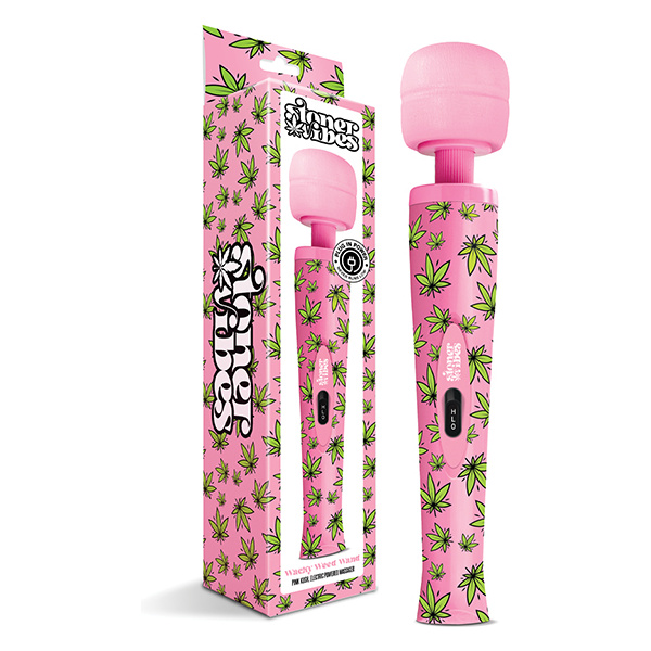 Stoner Vibes Wacky Weed Wand Massager - Pink Kush