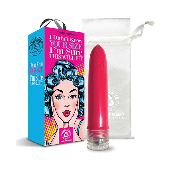 Pleasure Package I Didn't Know Your Size 4" Multi Speed Vibe  - Red - Image 4