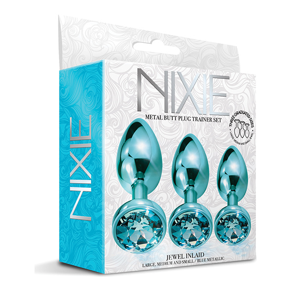 Nixie Metal Butt Plug Trainer Set W/inlaid Jewel