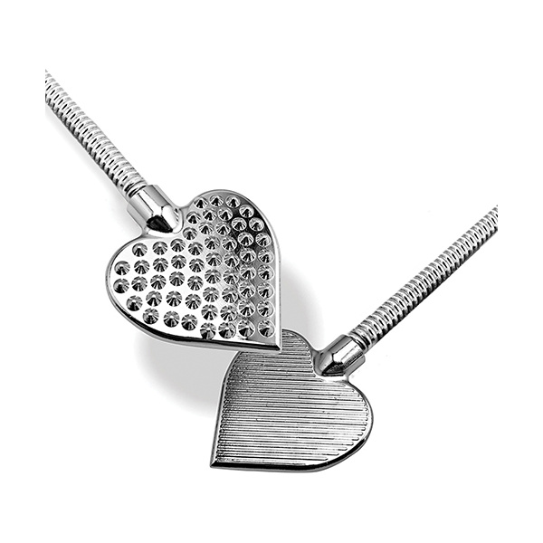 Nixie Flaming Heart Riding Crop - Silver - Image 2