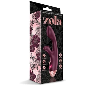 Zola Rechargeable Silicone Dual Massager - Burgundy-Rose Gold