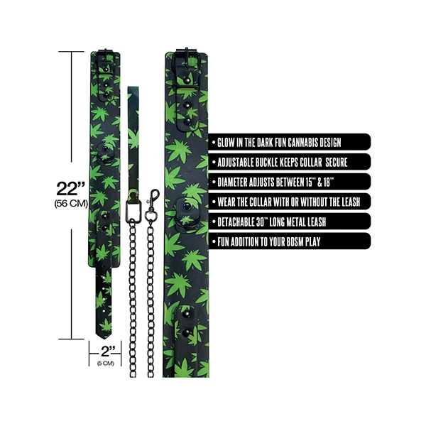 Stoner Vibes Glow in the Dark Collar & Leash - Image 2