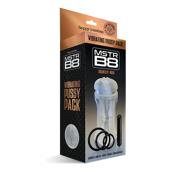 MSTR B8 Squeeze Vibrating Pussy Pack - Kit of 5 Clear