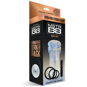 MSTR B8 Hand Cuff Vibrating Stroker Pack - Kit of 5 Clear