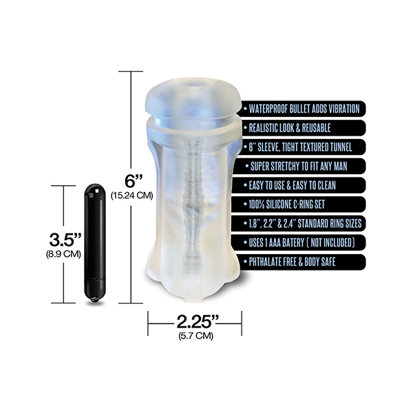 MSTR B8 Hand Cuff Vibrating Stroker Pack - Kit of 5 Clear - Image 4