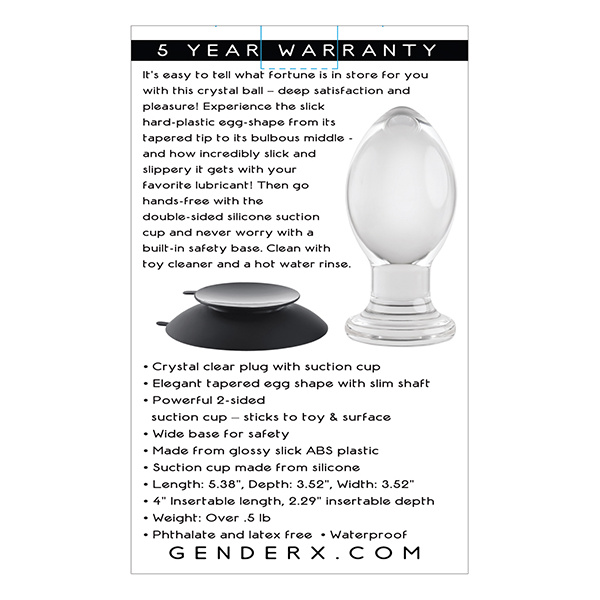 Gender X Crystal Ball Plug w-Suction Cup - Clear - Image 4