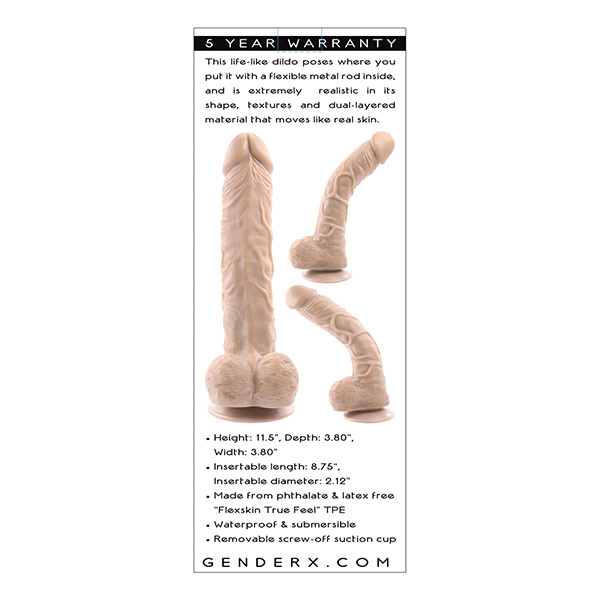 Gender X Flexskin Poseable True Feel 10" Dildo - Light - Image 5