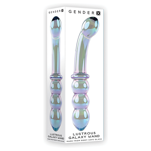 Gender X Lustrous Galaxy Wand Dual Ended Glass Massager - Green