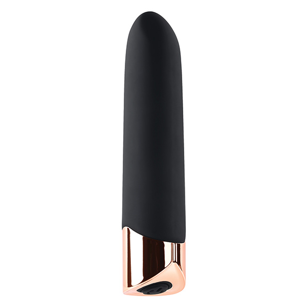 Gender X The Gold Standard Rechargeable Silicone Bullet - Black-Rose Gold - Image 4