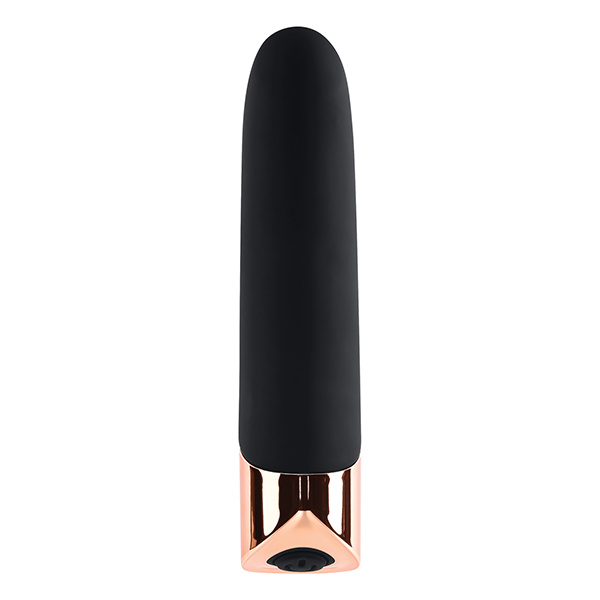 Gender X The Gold Standard Rechargeable Silicone Bullet - Black-Rose Gold - Image 2