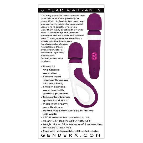 Gender X Handle It Wand - Purple-White - Image 4