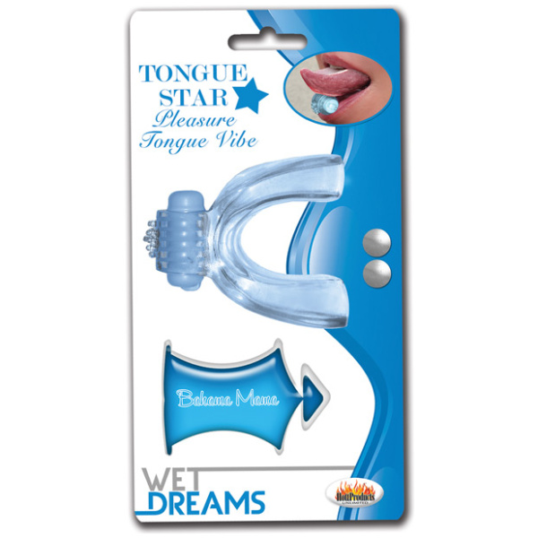 Wet Dreams Tongue Star Vibe - Clear W/10 Ml Liquor Lube Pillow