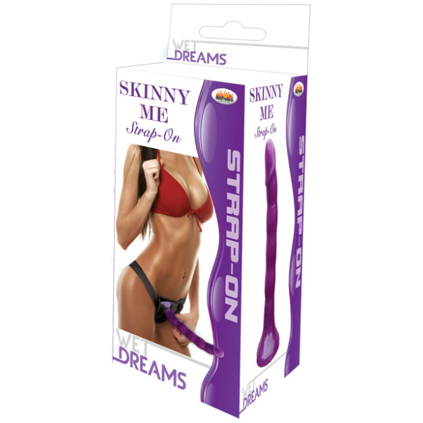 "Wet Dreams Skinny Me 7"" Strap On W/harness"