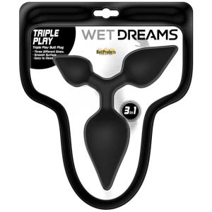 Wet Dreams Triple Play Anal Plug - Black