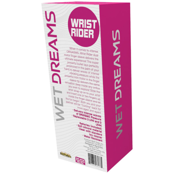 Wet Dreams Wrist Rider Finger Play Sleeve w- Wrist Strap - Blue - Image 3