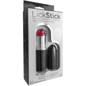 Lick Stick Rechargeable Discreet Lipstick Bullet w-High Speed Licking Tongue