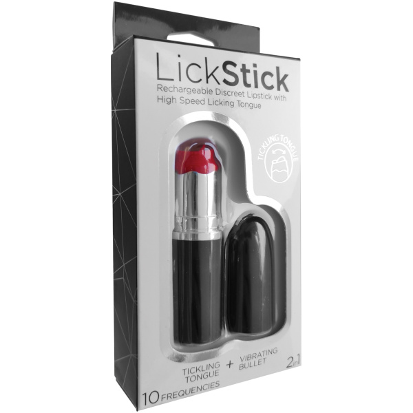 Lick Stick Rechargeable Discreet Lipstick Bullet w-High Speed Licking Tongue