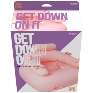 Get Down On It Inflatable Cushion w-Remote Controlled Dildo & Wrist-Leg Strap