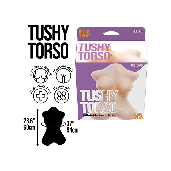 Tushy Torso Blow Up Doll w-Vagina Hole - Image 2