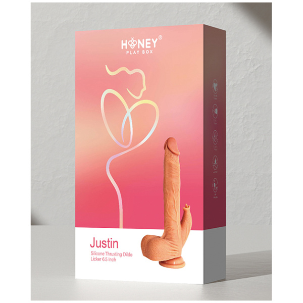 Justin 6.5" Silicone Thrusting Dildo Licker - Image 5