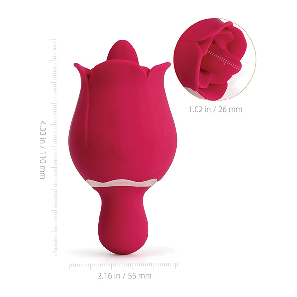 Sylvia Tongue Licking Rose Vibrator - Red - Image 5