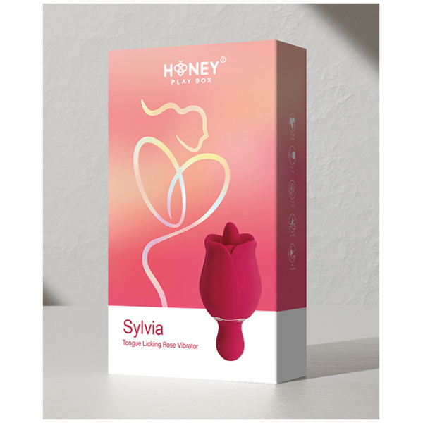 Sylvia Tongue Licking Rose Vibrator - Red - Image 4