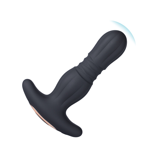 Agas Thrusting Butt Plug w- Remote Control - Black - Image 2