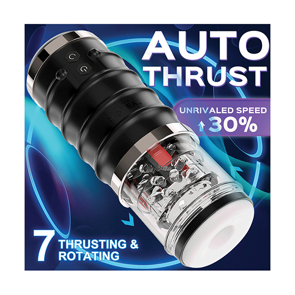 Warrior Auto Thrusting Male Masturbator - Black - Image 5