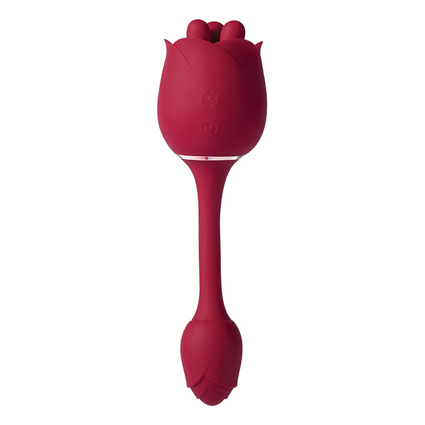 Roseann Double Ended Rose Toy Vibrator - Red