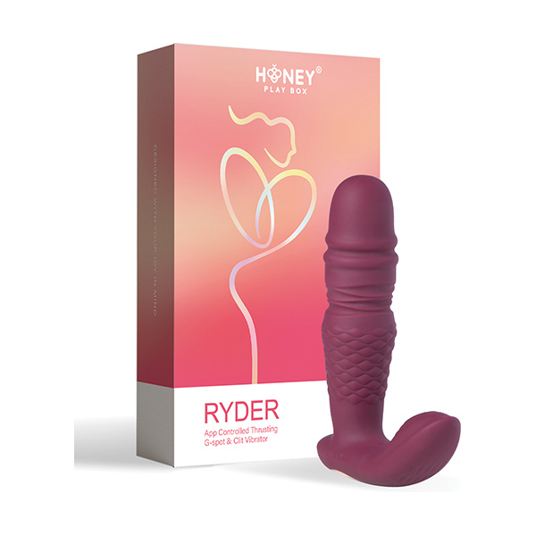 Ryder App-Controlled Thrusting G-spot & Clit Vibrator - Rosy Red - Image 3