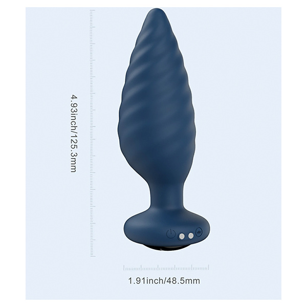 Noah App-Controlled Rotating Butt Plug - Navy Blue - Image 2