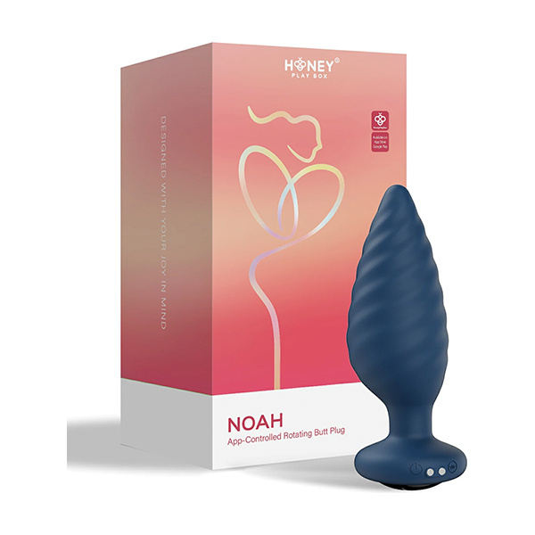 Noah App-Controlled Rotating Butt Plug - Navy Blue - Image 3