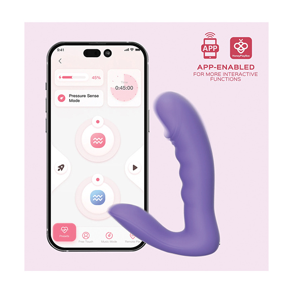 RORA App-Controlled Rotating G-Spot Vibrator & Clitoral Stimulator - Purple - Image 3