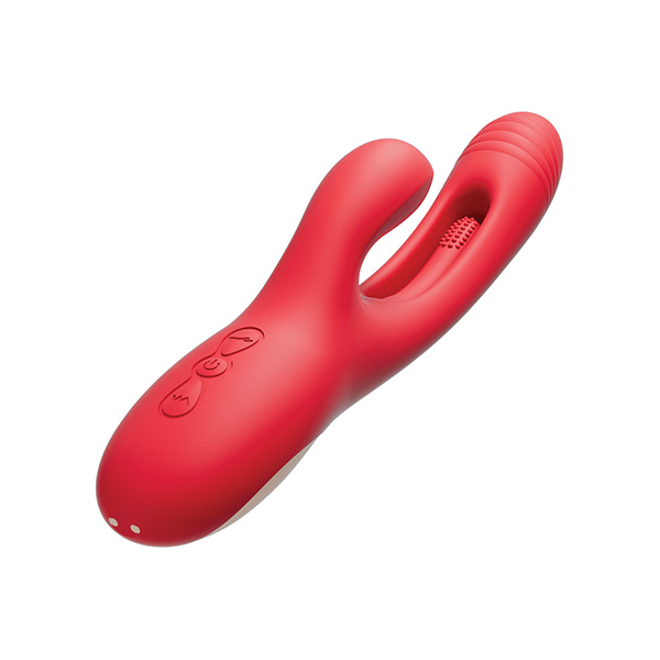 Bora G-Spot Tapping Rabbit Vibrator - Red - Image 3