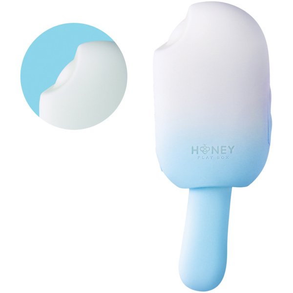 Bite Me Sucking, Tapping & Vibrating Cream Pop Stimulator - Blue-White - Image 3