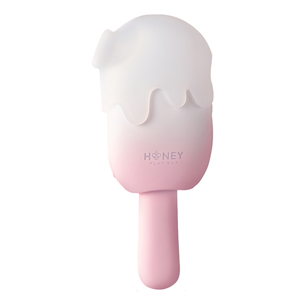 Bite Me Sucking, Tapping & Vibrating Cream Pop Stimulator - Pink-White