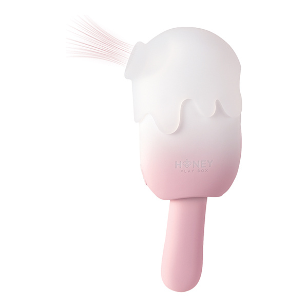 Bite Me Sucking, Tapping & Vibrating Cream Pop Stimulator - Pink-White - Image 5