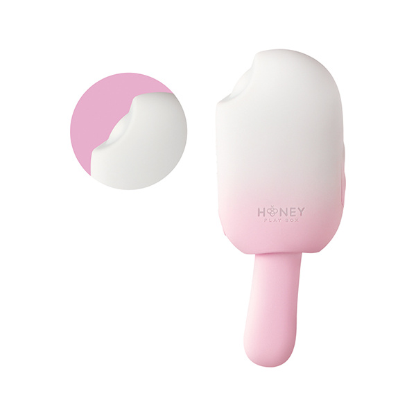 Bite Me Sucking, Tapping & Vibrating Cream Pop Stimulator - Pink-White - Image 4