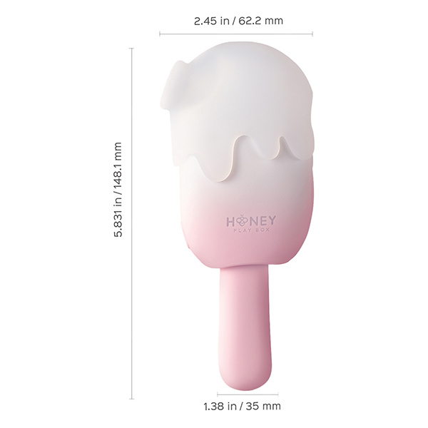 Bite Me Sucking, Tapping & Vibrating Cream Pop Stimulator - Pink-White - Image 2