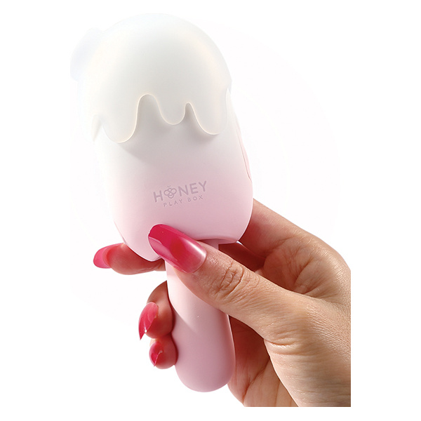 Bite Me Sucking, Tapping & Vibrating Cream Pop Stimulator - Pink-White - Image 6