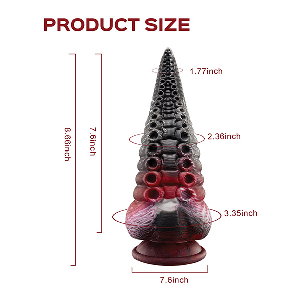 Lava Tentacle Shape Suction Cup Dildo - Multi Color - Image 4