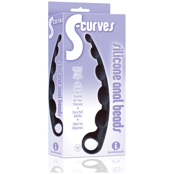 The 9's S-Curved Silicone Anal Beads