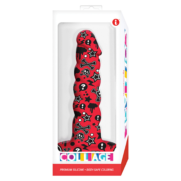 Collage Goth Girl Twisted Silicone Dildo