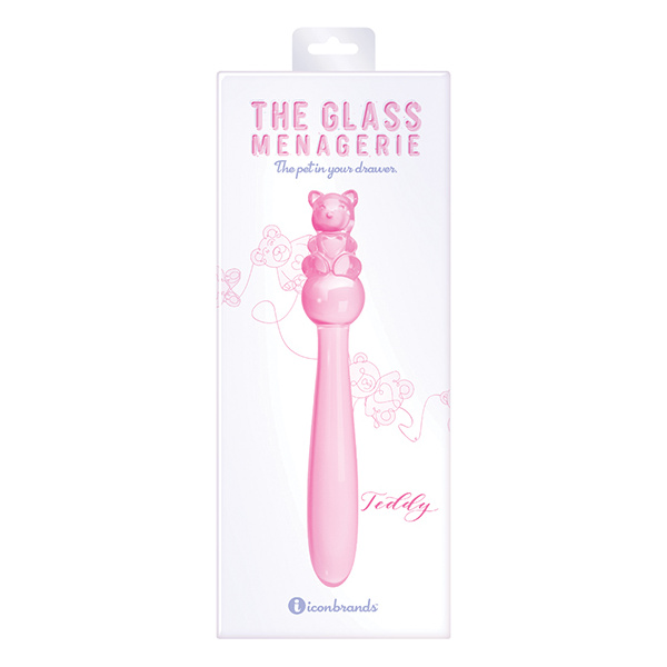 Glass Menagerie Teddy Glass Dildo - Pink