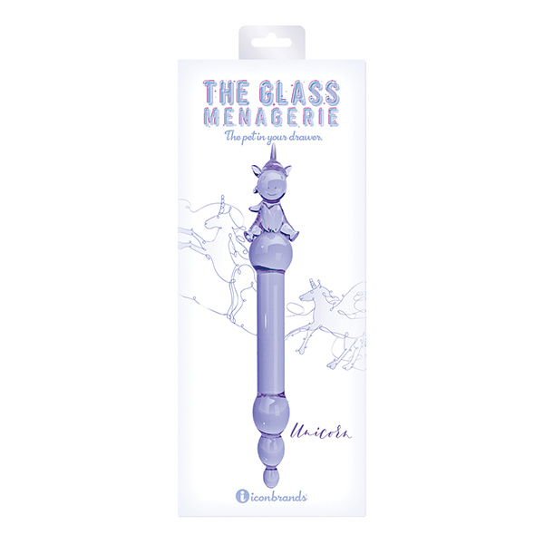 Glass Menagerie Unicorn Glass Dildo - Purple