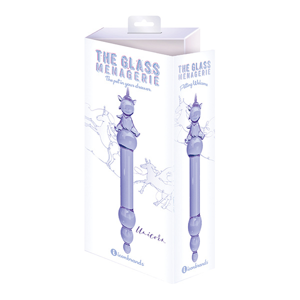 Glass Menagerie Unicorn Glass Dildo - Purple - Image 3