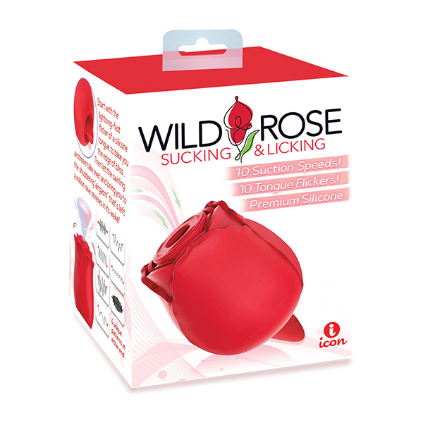 Wild Rose & Tongue Vibrator - Red