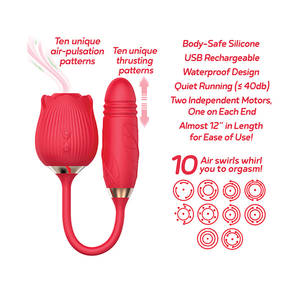 Wild Rose & Thruster Vibrator - Red - Image 4